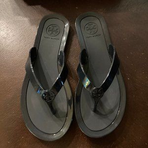 Tory Burch Logo Jelly Thong Sandals